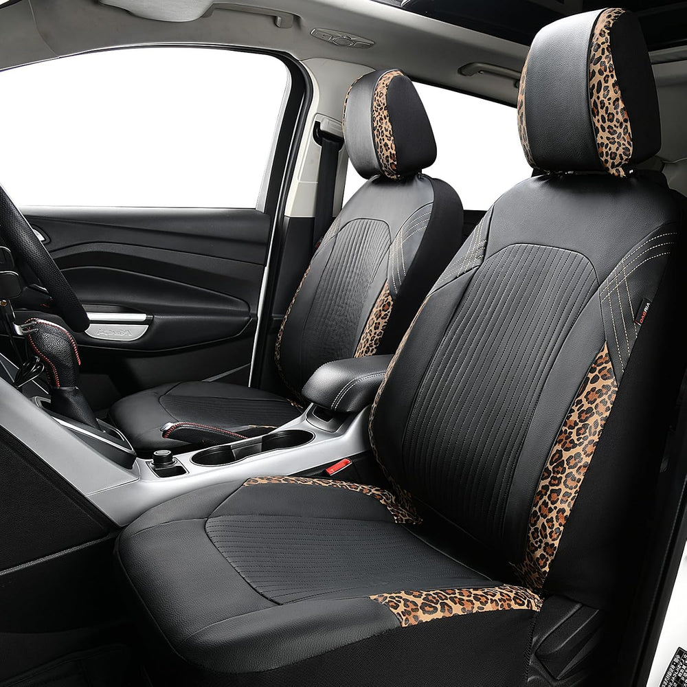 Flying Banner Synthetic Leather car seat Covers Full Set Front and Rear Bench...