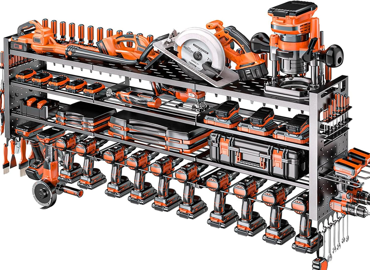49.8" W Large Power Tool Organizer Wall Mount, Heavy Duty Tool Organizer