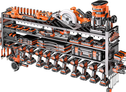 49.8" W Large Power Tool Organizer Wall Mount, Heavy Duty Tool Organizer