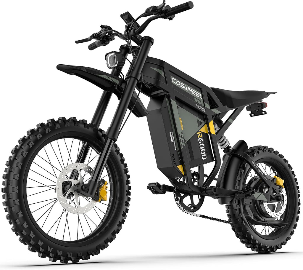 COSWHEEL Electric Dirt Bike for Adults, 7000/9000W Peak Motor Electric Motorcycle, 60/72V 30/40Ah Battery, Up to 55/60MPH Off Road Electric Bike, 17/19” Tires, Dual Suspension, Hydraulic Brakes