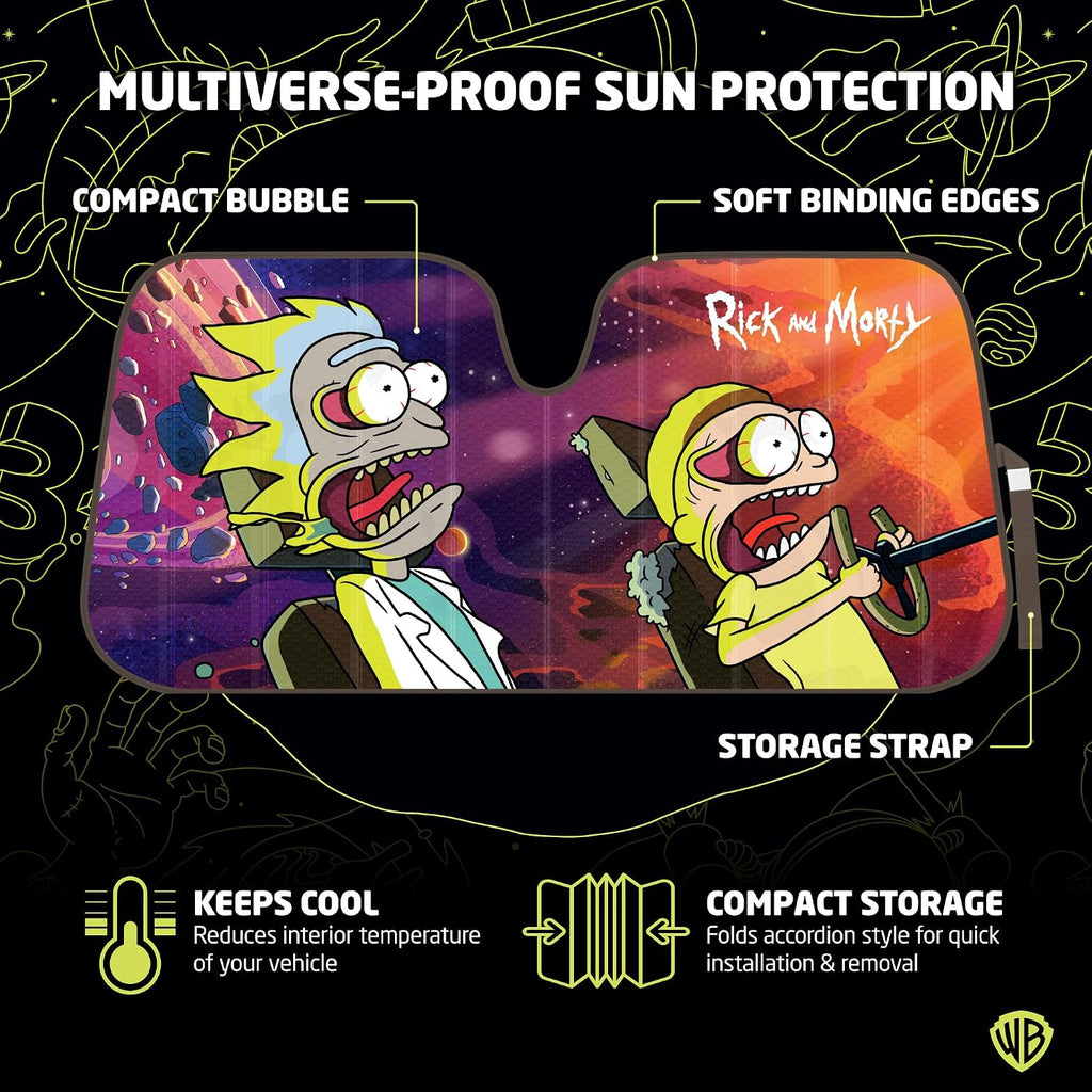 Rick and Morty Car Windshield Sun Shade Accordion Style Sunshade for Car Window Cartoon Car Sun Shade Rick and Morty Car Accessories