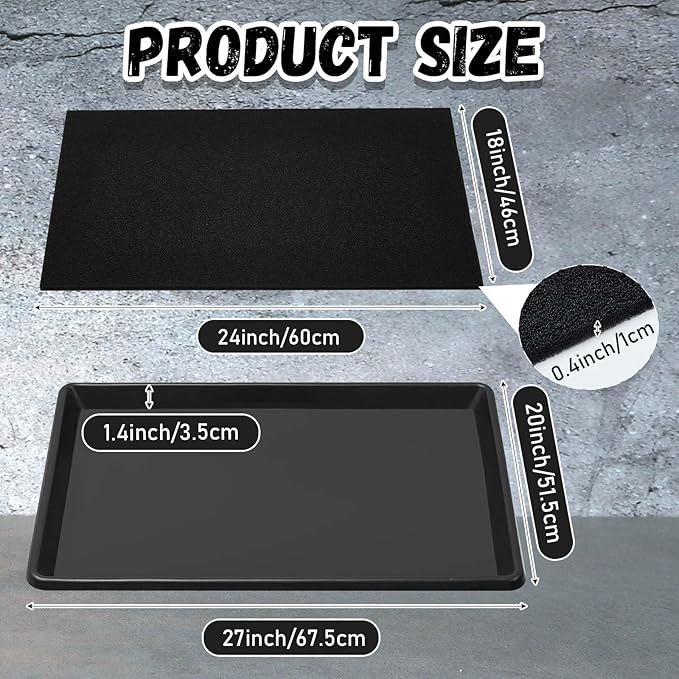 Uiifan 2 Sets 27'' x 20''x 1.4'' Oil Drain Drip Pan - Image 2