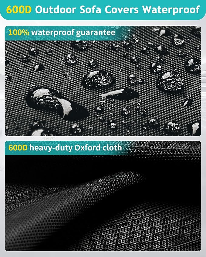 Outdoor Sofa Cover, Waterproof Patio Furniture Cover 60W x 42D x 33H inches - Image 4