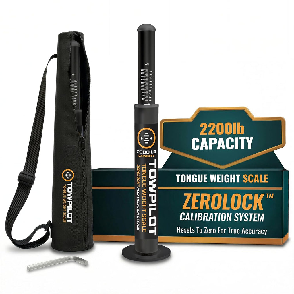 TowPilot Trailer Tongue Weight Scale - 2200 lb Capacity, Trailer Tongue Scale for Travel Trailers, RVs & Campers, ZEROLOCK Precision Calibration System for Boat & Cargo Trailers (Black)