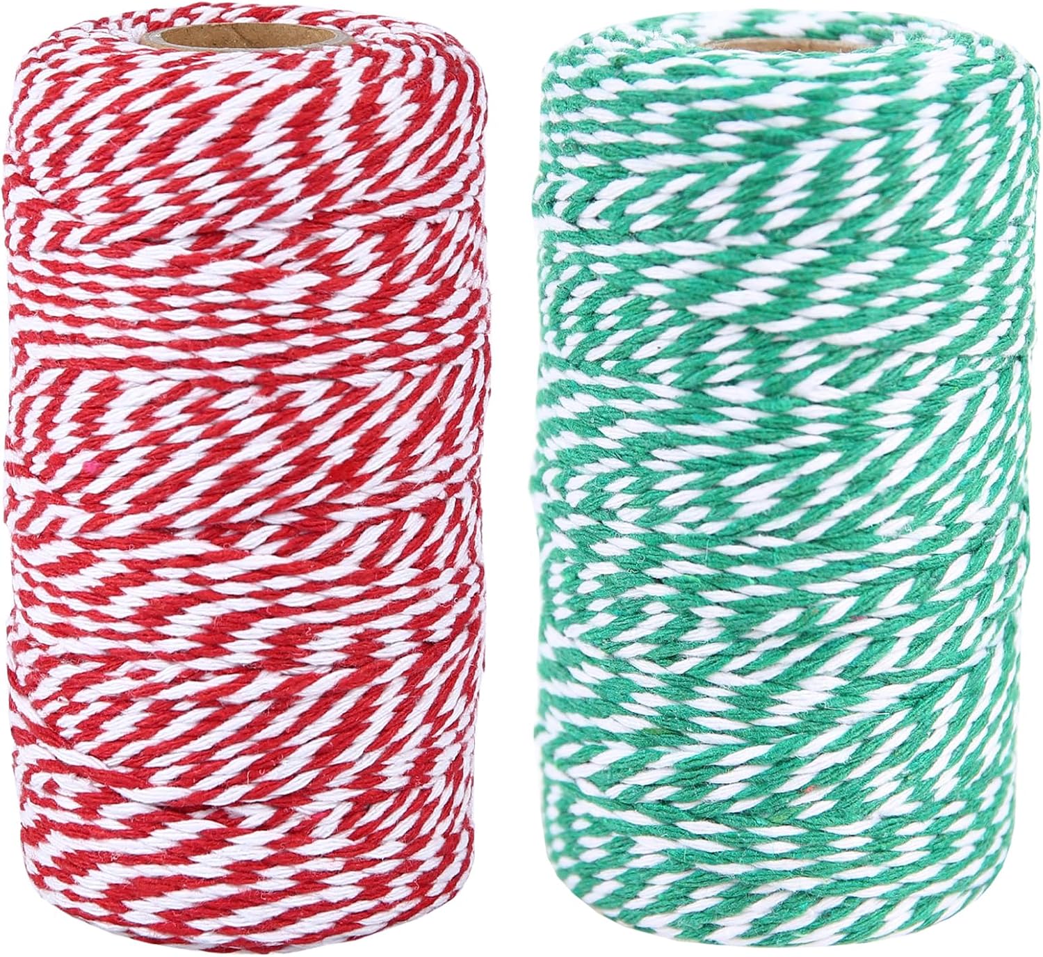 Twine String,656 Feet Bakers Twine Rope Craft Making Knitting Macrame Rope DIY Wedding Decor Supply Christmas Wrapping Butchers String Rope (Red White+Green White)