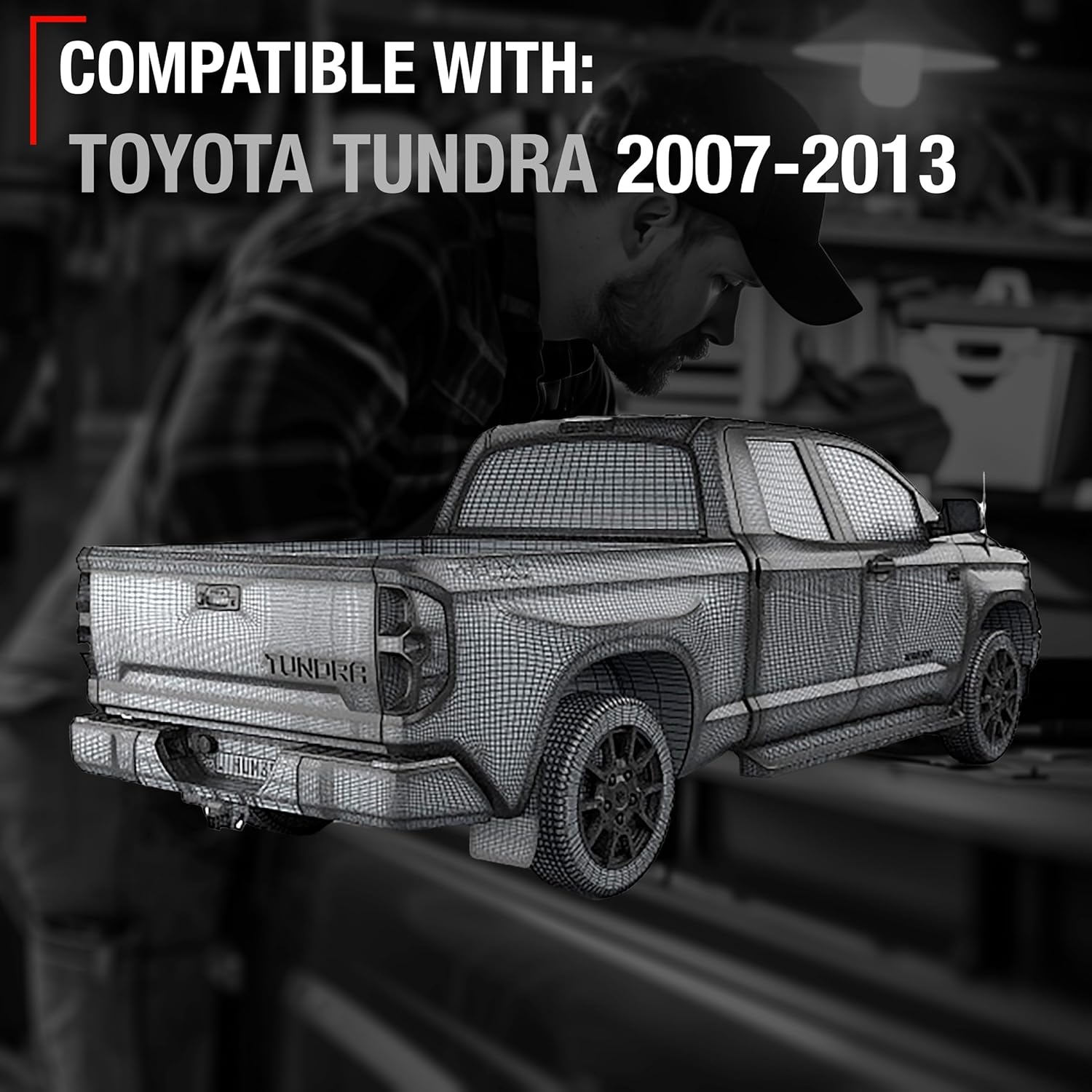 T1A Tailgate Handle Assembly Replacement, Upgraded Metal - Compatible with 2007-2013 Toyota Tundra - Liftgate Latch Handle, Textured Black No Camera Hole - OEM 69090-0C040, 81213, TO1915113