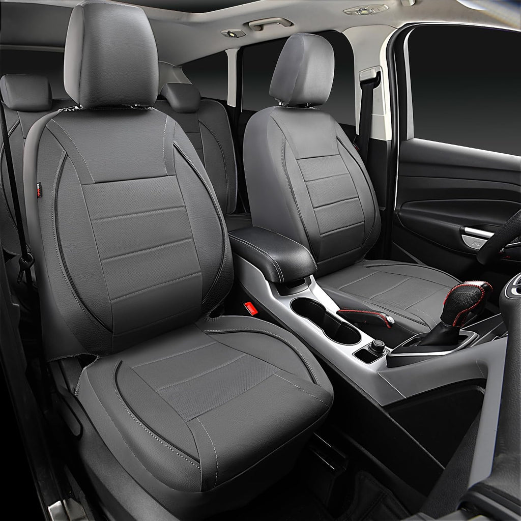 car pass piping faux leather car seat cover shown in use