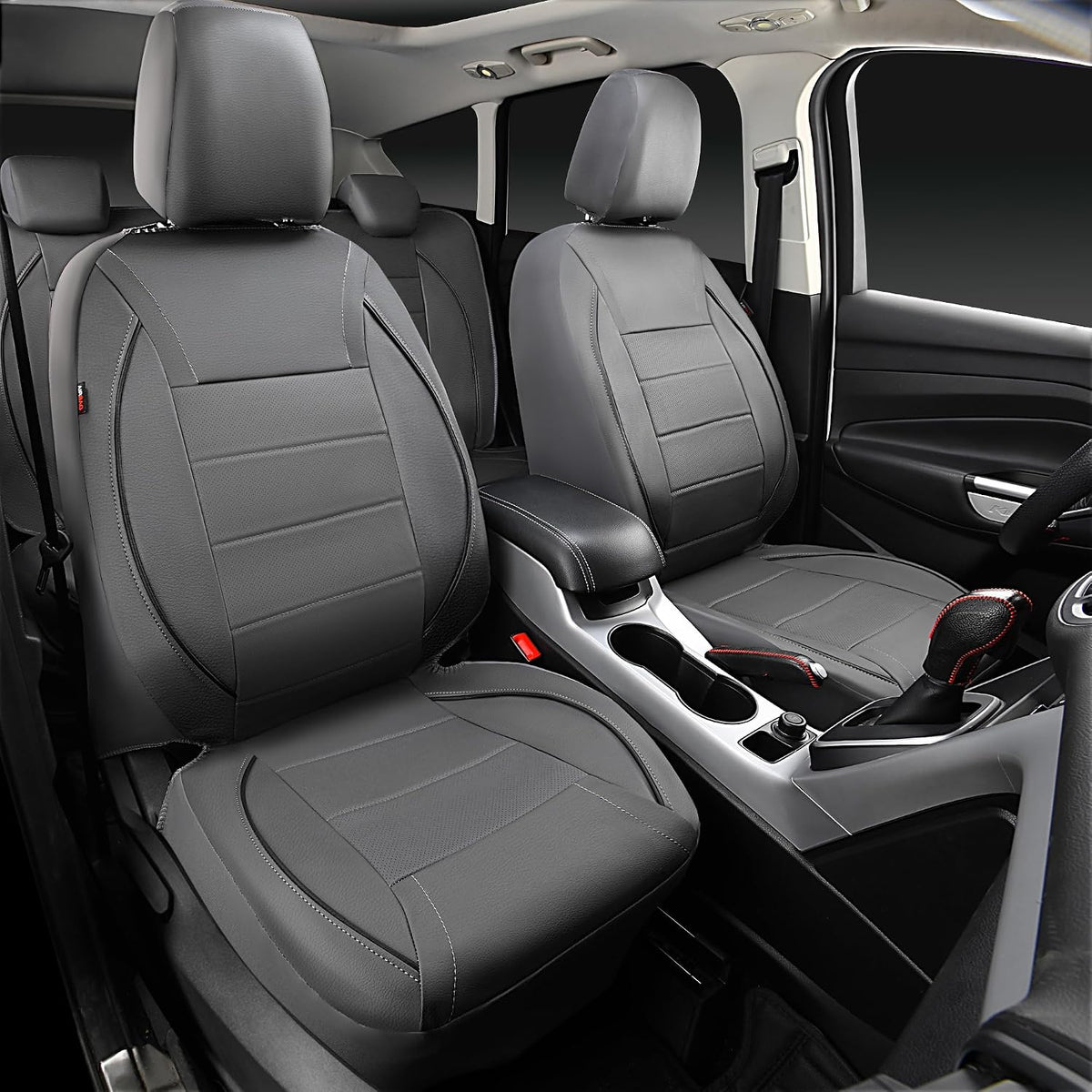 car pass piping faux leather car seat cover shown in use