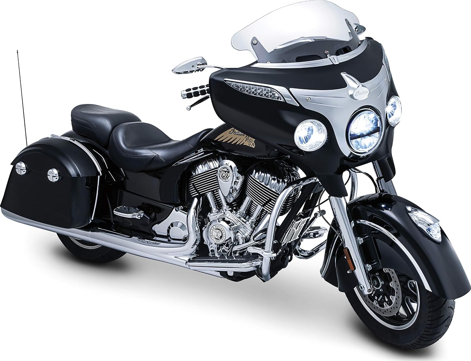 Kuryakyn 5670 Motorcycle Accent Accessory: Saddlebag Trim Top for 2014-19 Indian Motorcycles, Chrome
