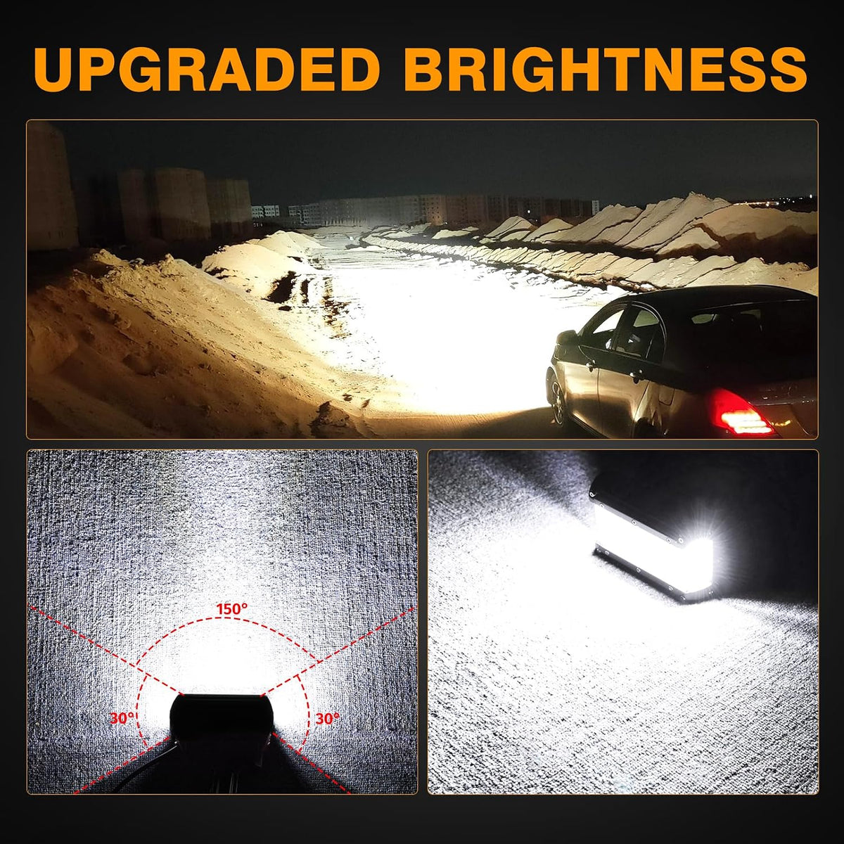 side shooter light pods, muto-beam 2pcs 5inch quad, close-up detail