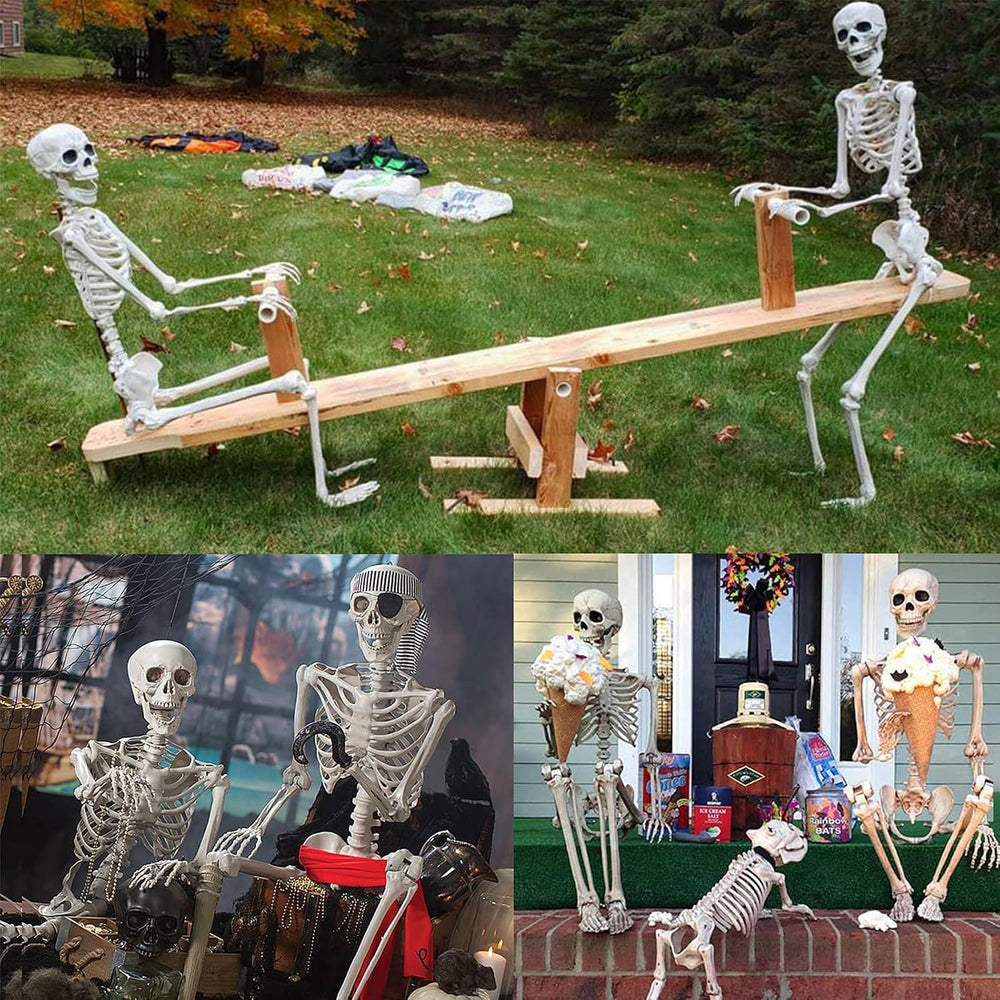 MyoGrip 5.5 FT Skeleton Halloween Decorations, Posable Full Body Life-Size Sk...