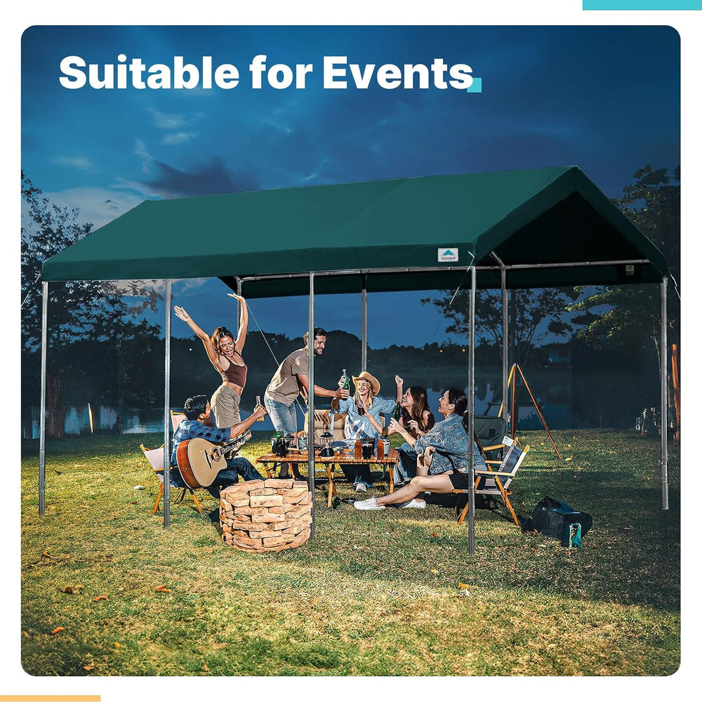 ADVANCE OUTDOOR 10x20 ft Heavy Duty Carport Potable Car Canopy Garage Party T...