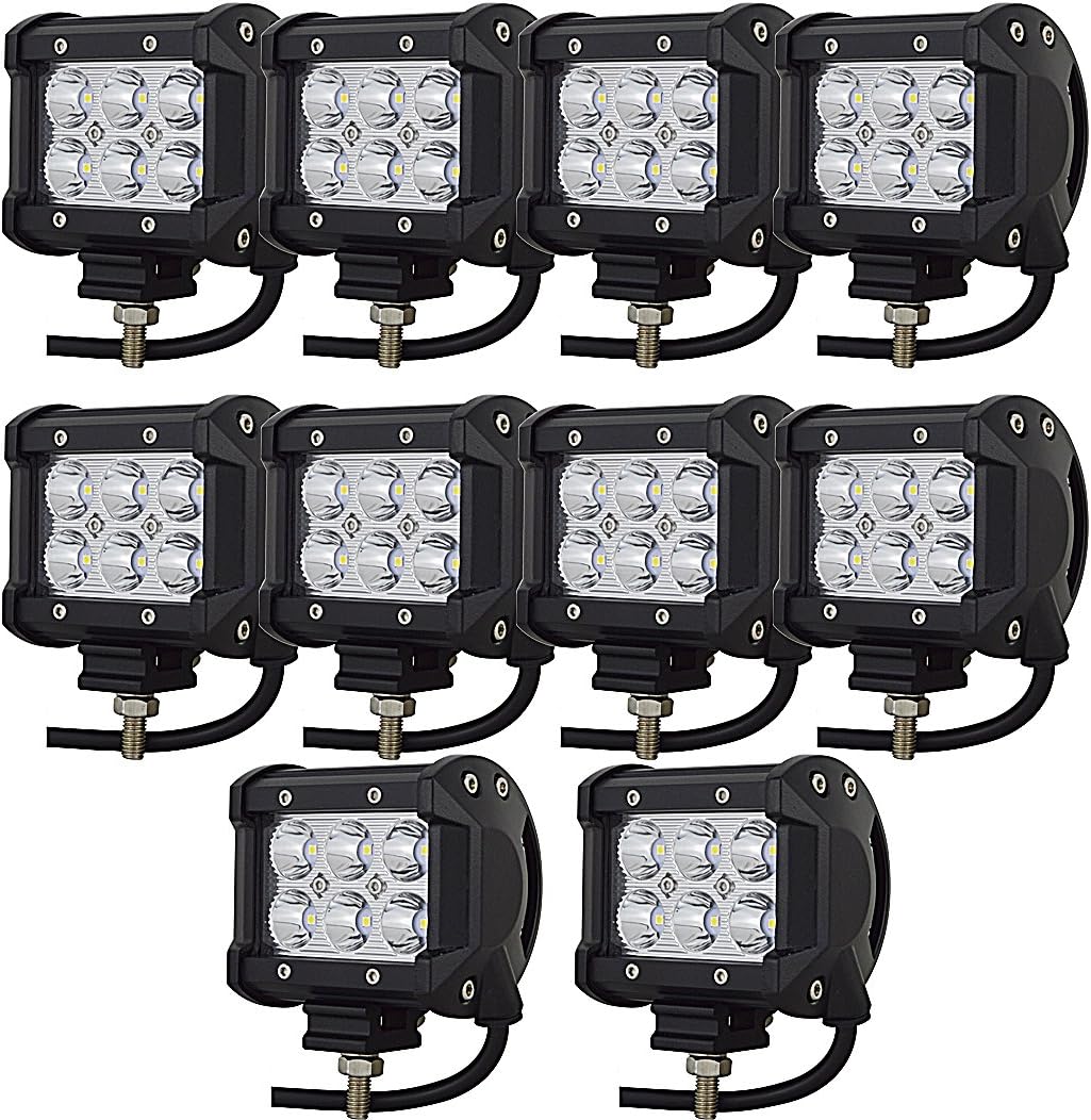 auxtings 10 piece 4 inch 18w spot led, main product view