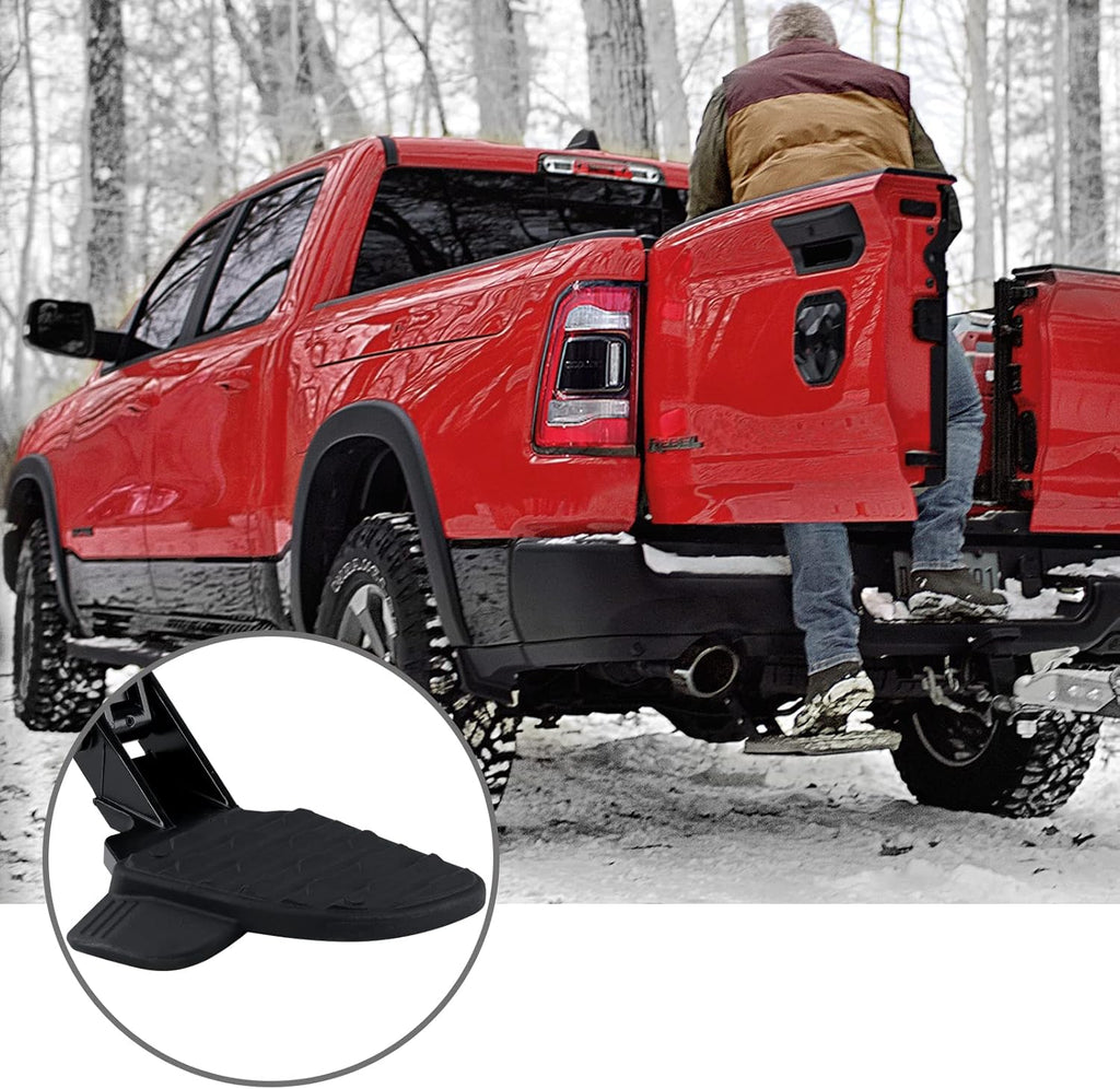 82215842AD OEM Retractable Tailgate Step Compatible with Dodge Ram 2500 3500 (2019-2024), Truck Rear Bumper Corner Bedstep Replace#82215842AH 82215842AI 82215842AC 82215842AG 82215842AE
