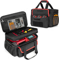Rexmica Air Compressor Carrying Bag Compatible with Milwaukee M18 18V Cordless Tire Inflator 2848-20, Tire Inflator Storage Bag Fit for Milwaukee M18 Inflator, Hand Tools, Battery, Charger, Black
