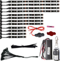 12Pcs Vehicle Motorcycle LED Light Kit Strips Multi-Color Accent Glow Lighting Neon Lights Lamp Flexible with Remote