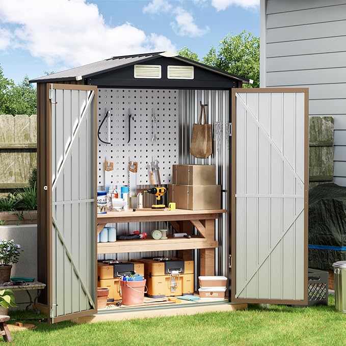 5x3FT Outdoor Steel Storage Shed by BreezZ