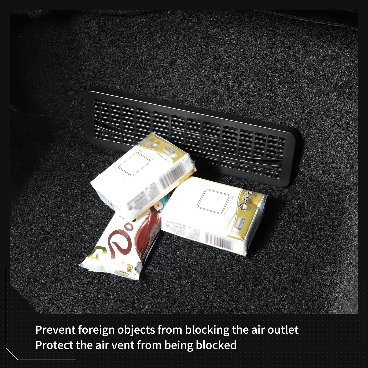 LUCKEASY 2PCS Floor Air Flow Vent Grille Protection for Tesla Model Y Juniper Standard/Premium/Performance 2025 2026 Air Vent Cover Rear Under Seat Condition Outlet Grille Protector Accessories