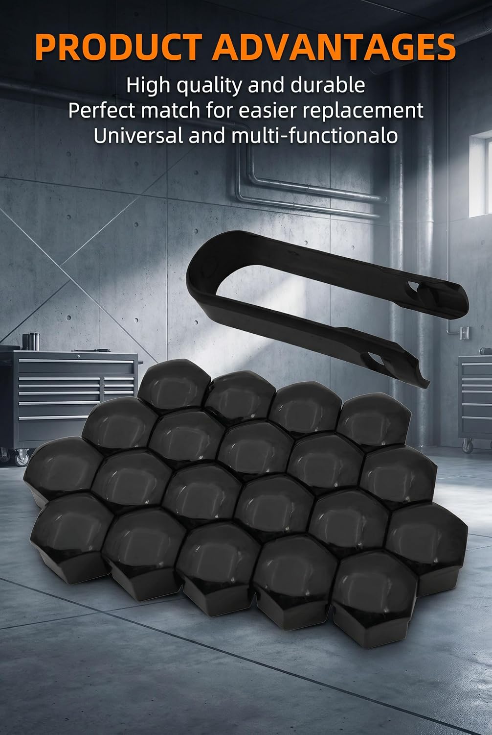 20 PCS Lug Nut Covers, 17mm Hex Lugnut Covers with Removal Tool, Plastic Wheel Nut Rim Protector, Dustproof Lug Nut Caps, Universal Bolt Covers for Cars SUVs (Black #17mm)