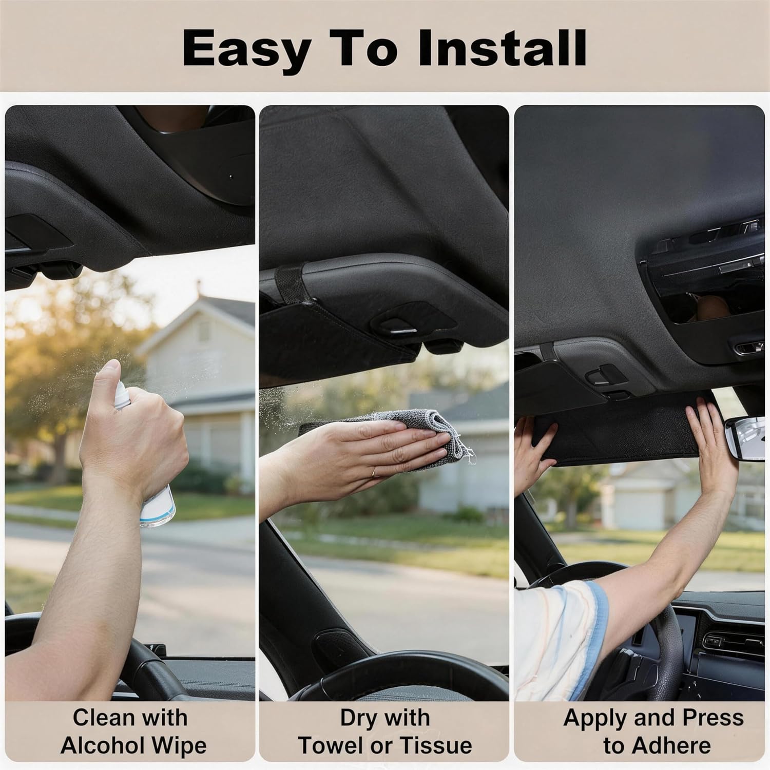 Static Cling Car Window Shade 15.7 × 7 in, 2PCS Sun Glare Blocker | Glare Reduction, Clear Visibility, Stays Firmly in Place, Adjustable Placement, Ideal for Daily Driving