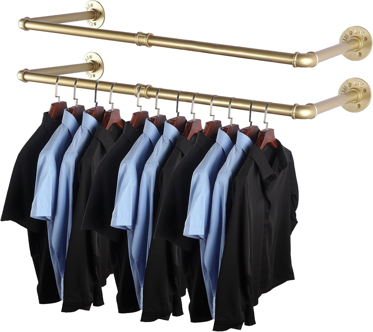 addgrace industrial pipe clothing garment rack gold 34.5, main product view