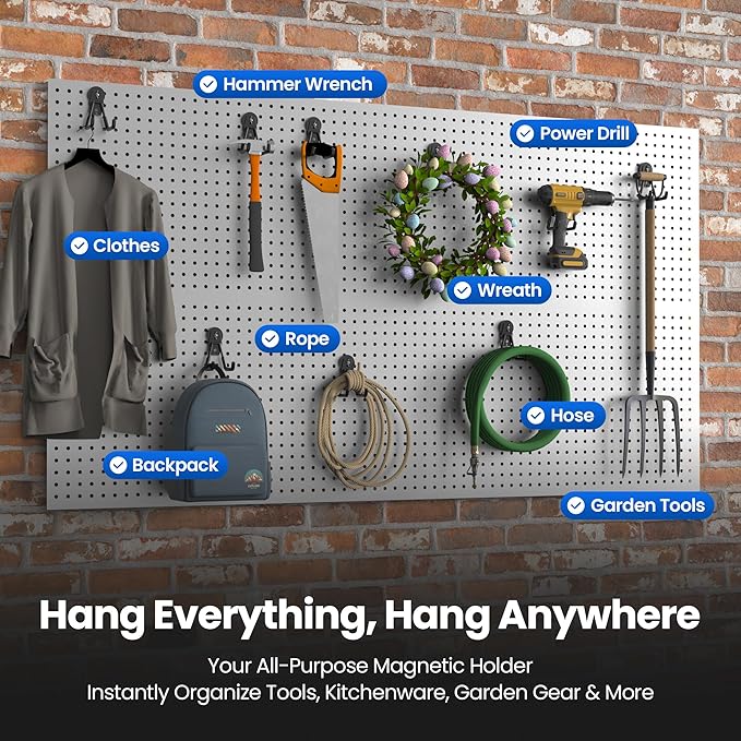 4 Pack Large Magnetic Hooks Heavy Duty Extra Strong Magnetic Garage Hooks Big - Image 3