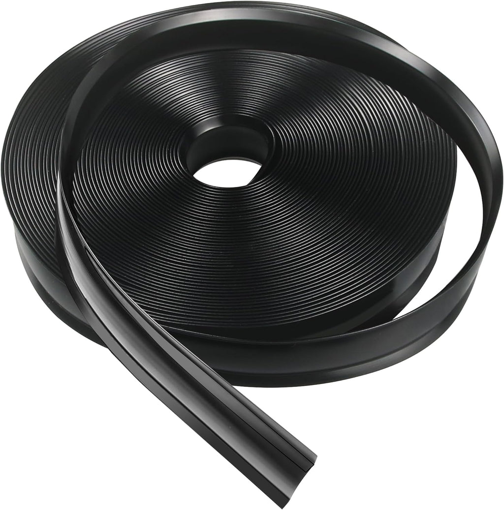 1 Inch RV Trim Molding Insert | 50FT UV-Resistant RV Weather Stripping Exterior | Heavy Duty Black Vinyl Rubber Molding Screw Cover Trim for Camper & Trailer Roof Edge Gutter