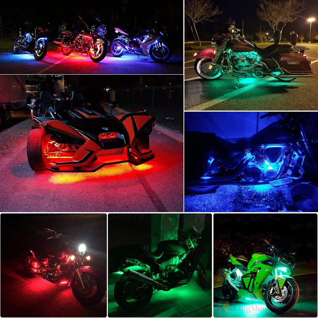 RGB LED Extension Cables, 4PCS 5 Feet Extension Cables and 2PCS 3 Way Y Splitter for Motorcycle LED Strips, Underglow Neon Accent Light Kit, Rock Light Extension Wire Cord