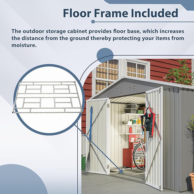 10X8 FT Outdoor Metal Storage Shed - Image 5