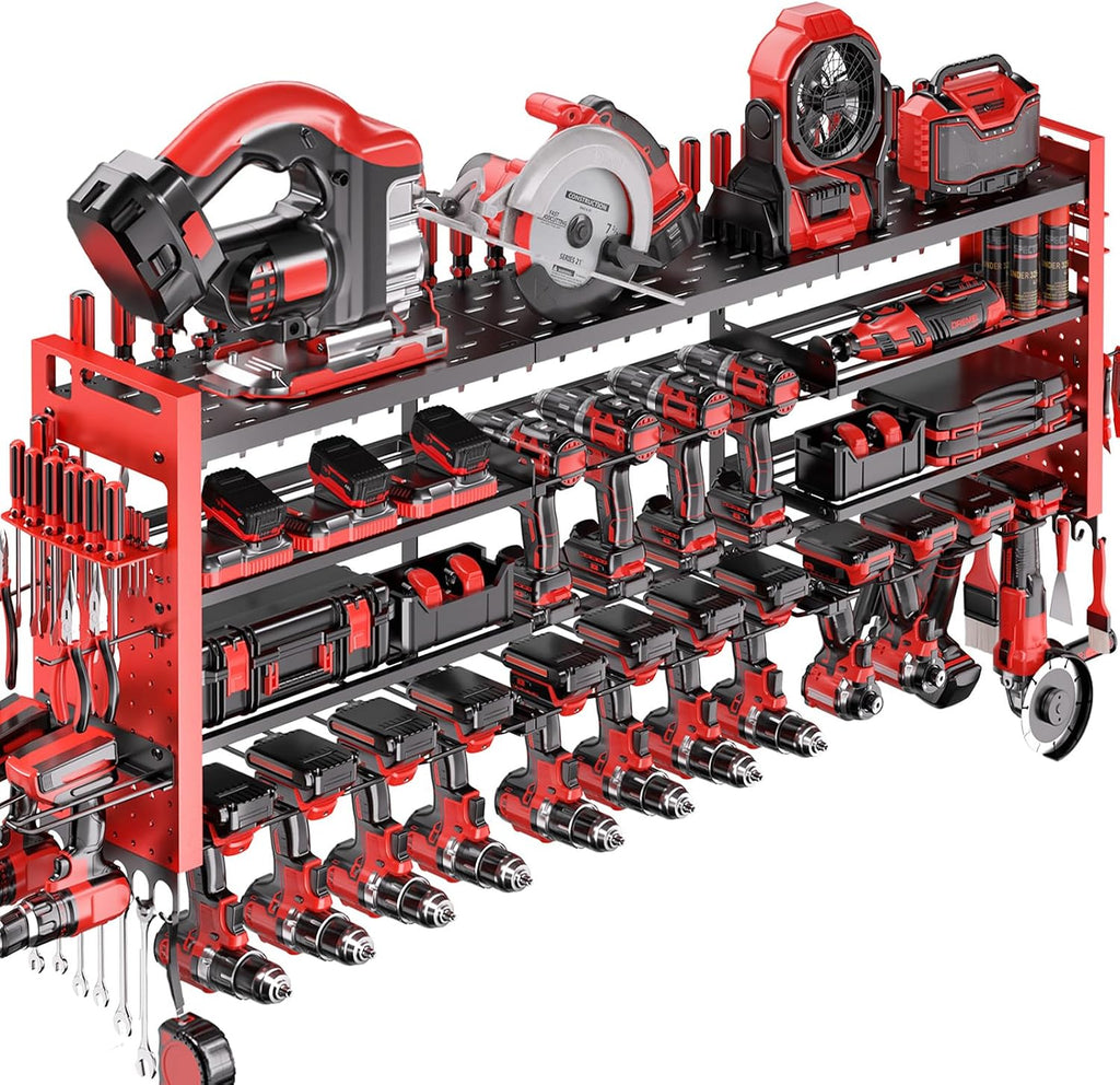 49.8" power tool organizer wall mount,holds 18 cordless, main product view