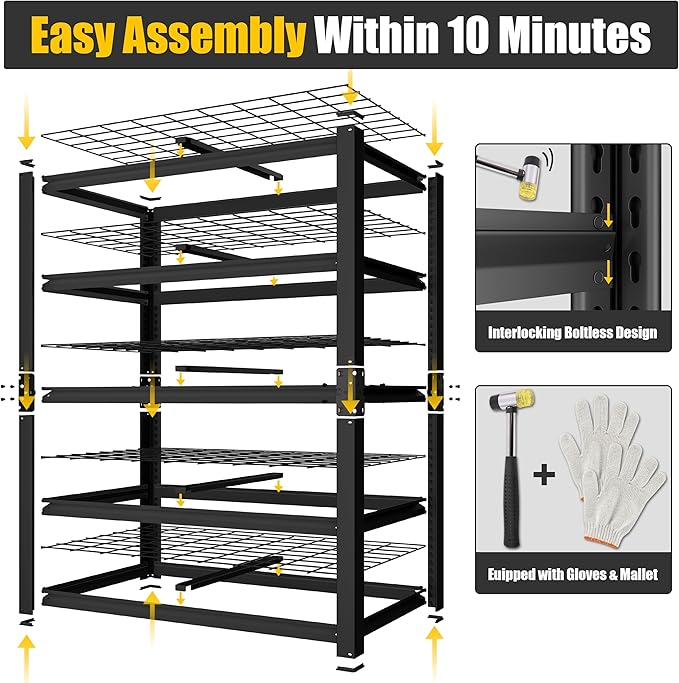 PrimeZone Heavy Duty Garage Shelving 5 Tier Heavy Duty Storage Shelves - Image 4