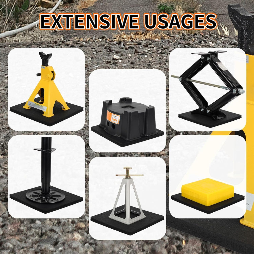 OULEME RV Leveling Block Flex Pads, 12” Rubber Jack Pads, Anti-Vibration &amp...