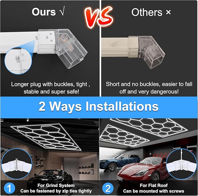 MODERN Hexagon Garage Lights，25 Pack 216W 25920LM High Brightness Hexagon - Image 4