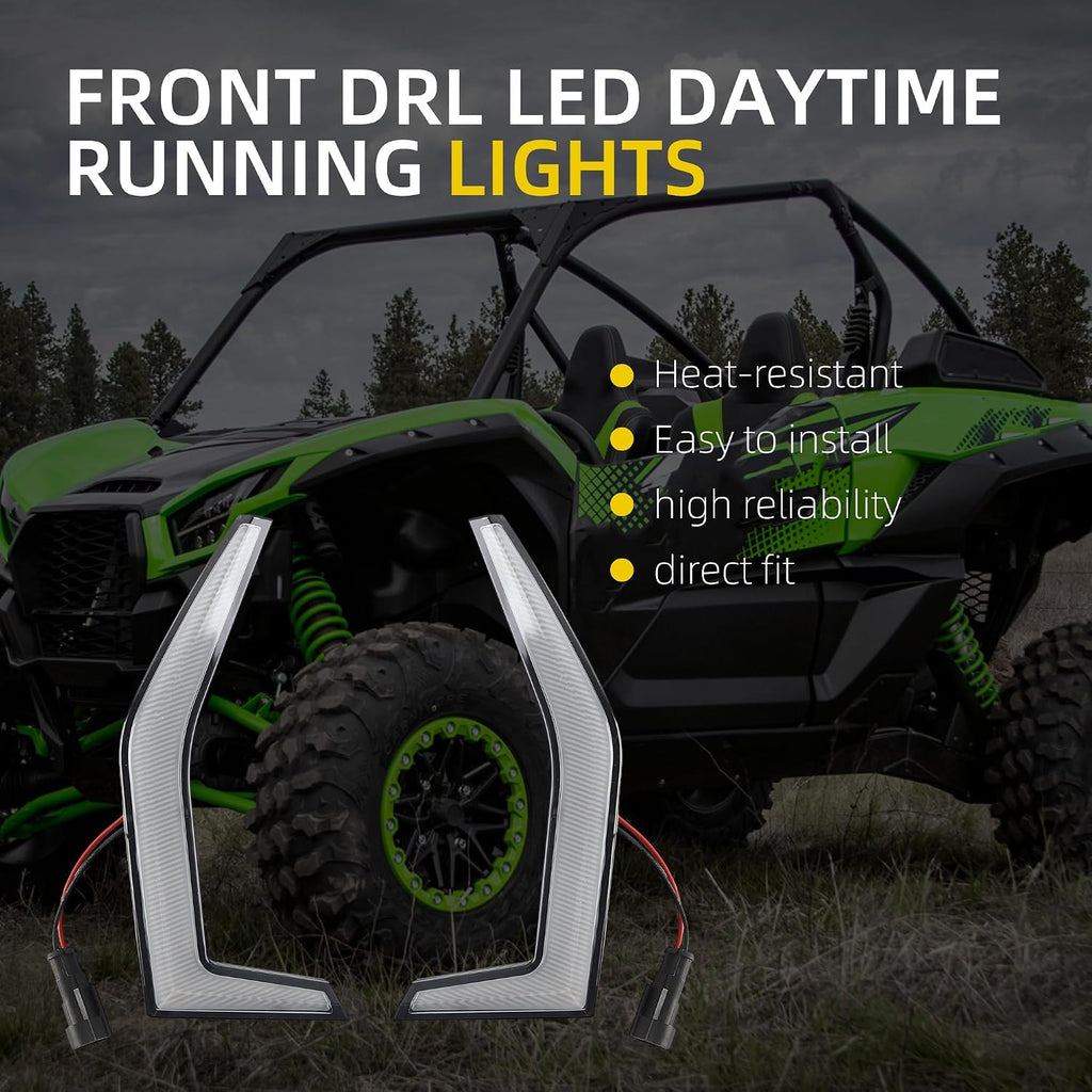 Dasbecan Front DRL LED Daytime Running Lights Compatible with 2020-2022 Kawasaki Teryx KRX 1000