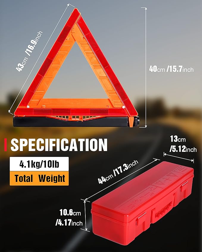 3 Pack Warning Triangle DOT Approved, Foldable Emergency Safety Reflective - Image 6