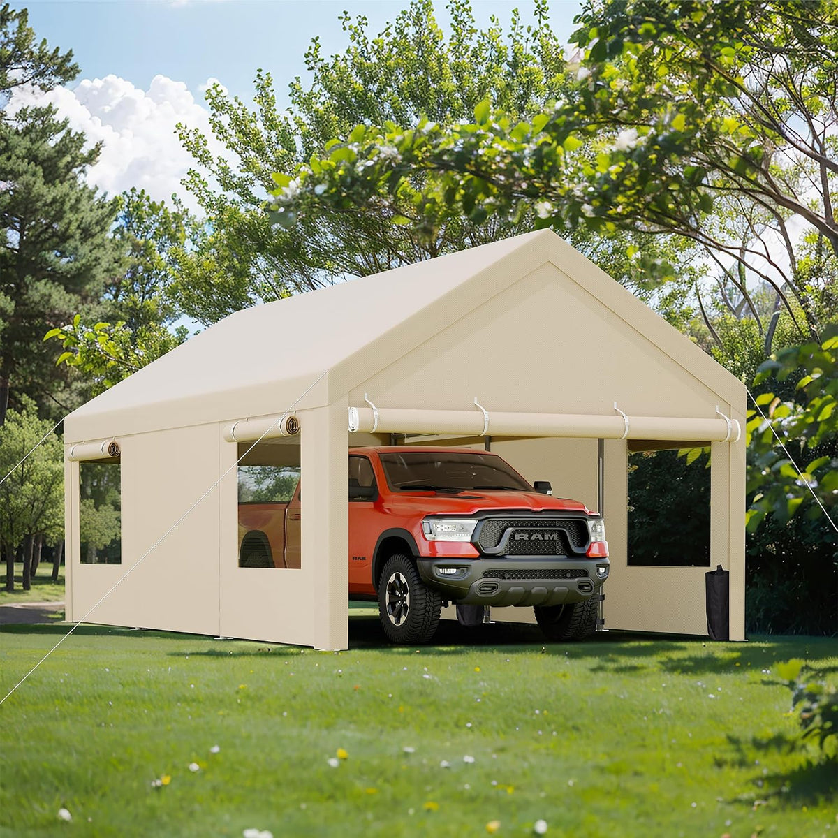 JY QAQA Carport, 10x20 FT Heavy Duty Carport