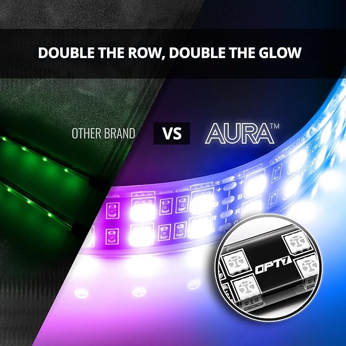 OPT7 Aura DreamColor Interior Light Strips, Underdash Ambient Lighting Universal - Image 3