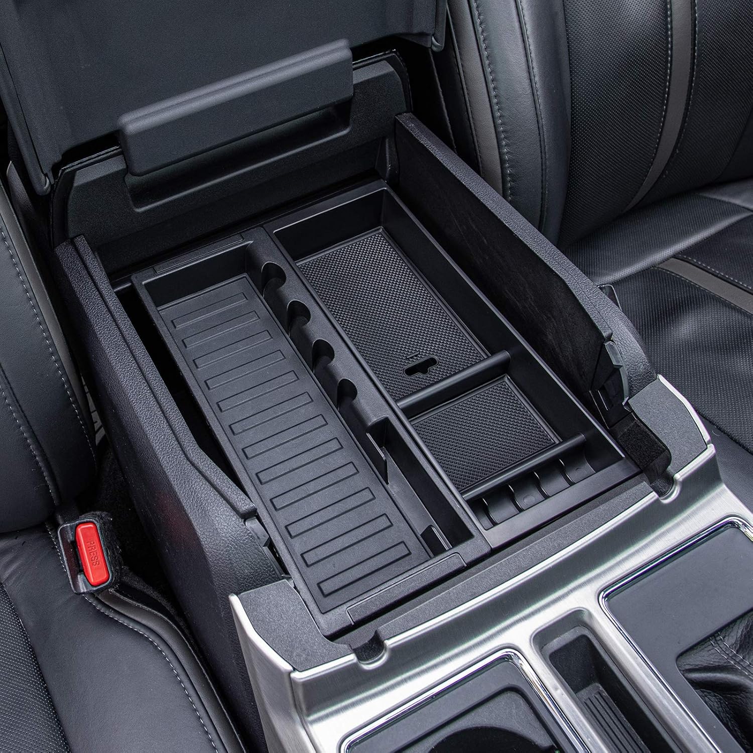 PIMCAR Compatible with Ford 2015-2020 F150, 2017-2022 F250 F350 F450, 2018-2024 Expedition Center Console Organizer Insert Tray Pallet Storage Accessories (Work Great with The Factory Tray)-One Piece