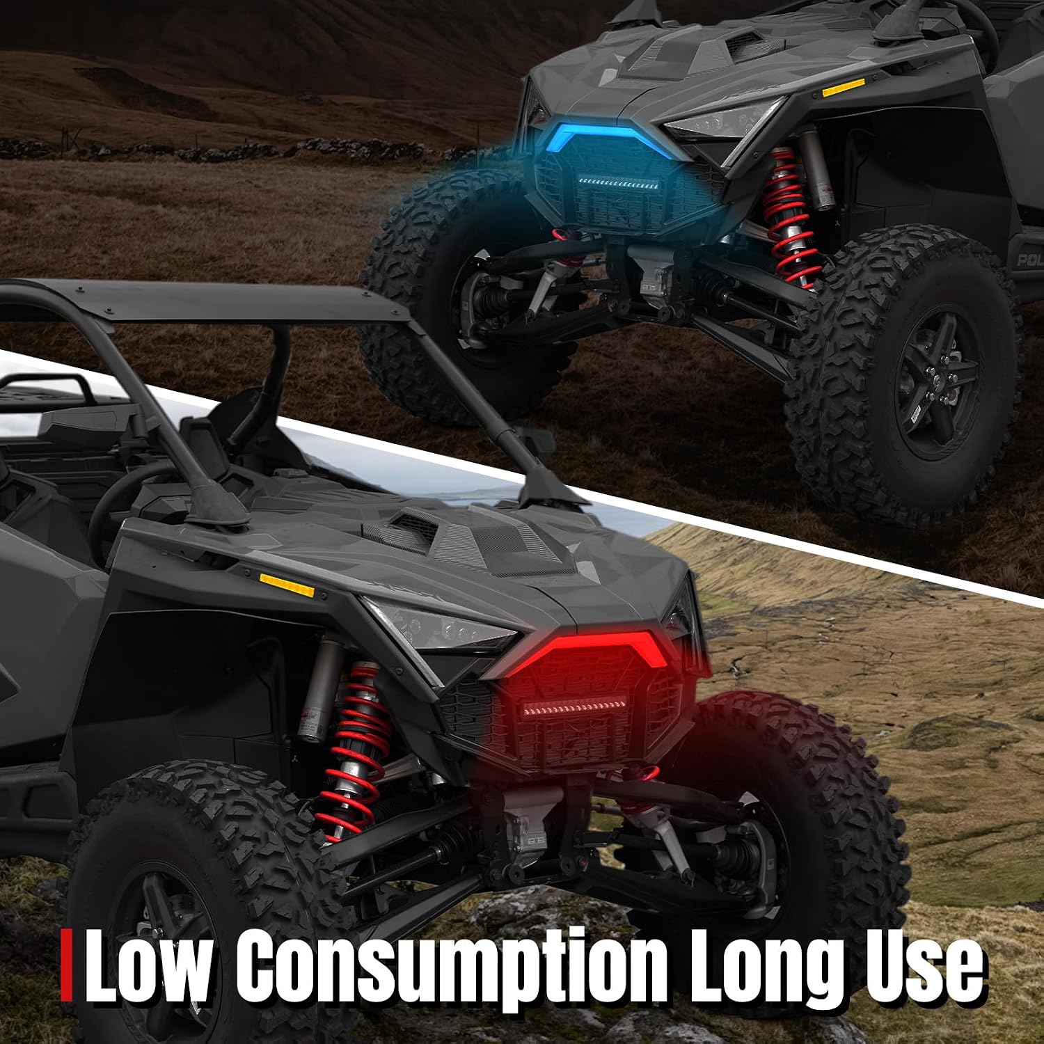 A & UTV PRO Fang Accent Chasing Color Light with RGB for 2020-2024 RZR PRO XP, APP Control LED Signature Center Grill Light for Polaris RZR PRO XP 4/ RZR PRO R/RZR Turbo R Accessories, Replace 2884346