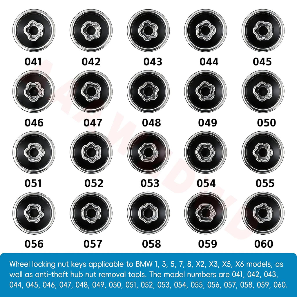 #042 Compatible with BMW 1 3 5 7 8 X2 X3 X5 X6 Wheel Lock Key Tire Lug Key | 042 Wheel Locking Nut Key Replacement