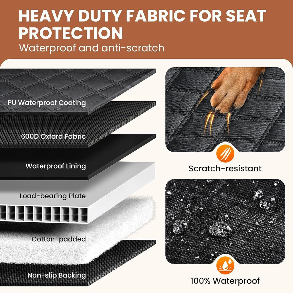 a-pce 600d heavy duty dog car seat cover, close-up detail