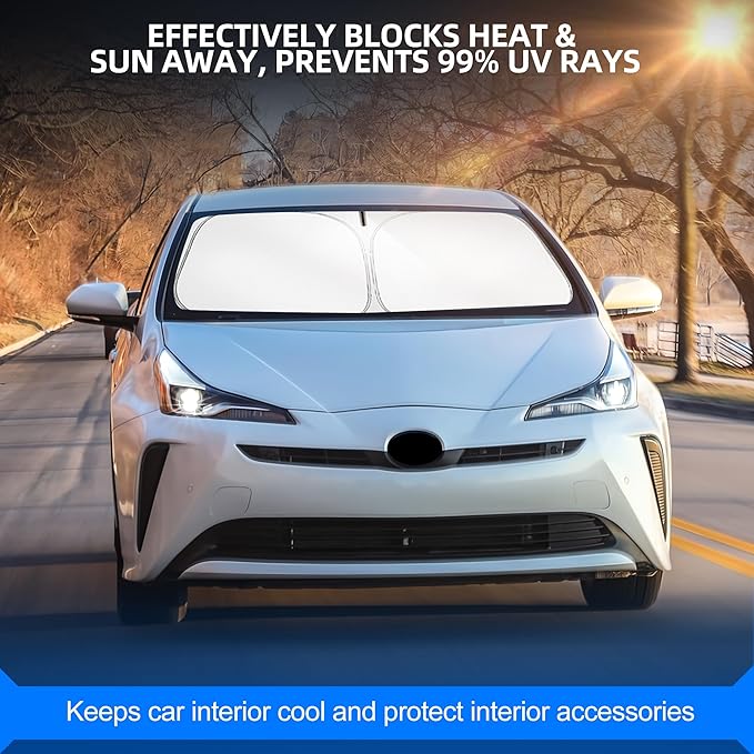 Windshield Sun Shade for Toyo-ta Prius 2016-2022 Foldable Sunshade Custom Fit - Image 7