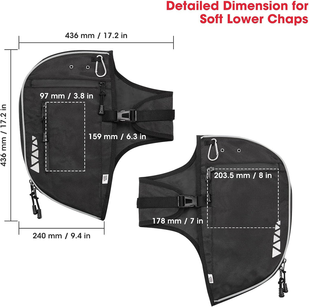 KEMIMOTO Soft Lowers Chaps Highway Crash Bar Covers Motorcycle Leg Warmers Compatible with Touring Road King Road Glide Electra Glide and Trike Models After 1980-2024 2025
