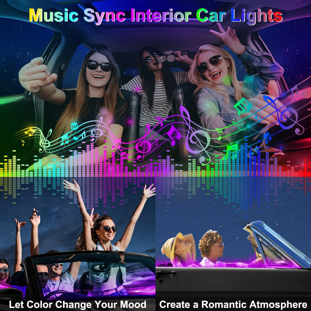 dreamcolor acrylic interior car led strip lights, 10, side view