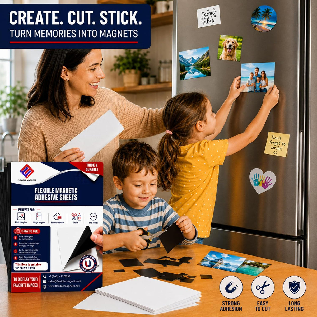 flexible magnet sheet with adhesive backing, 60 mil showing dimensions