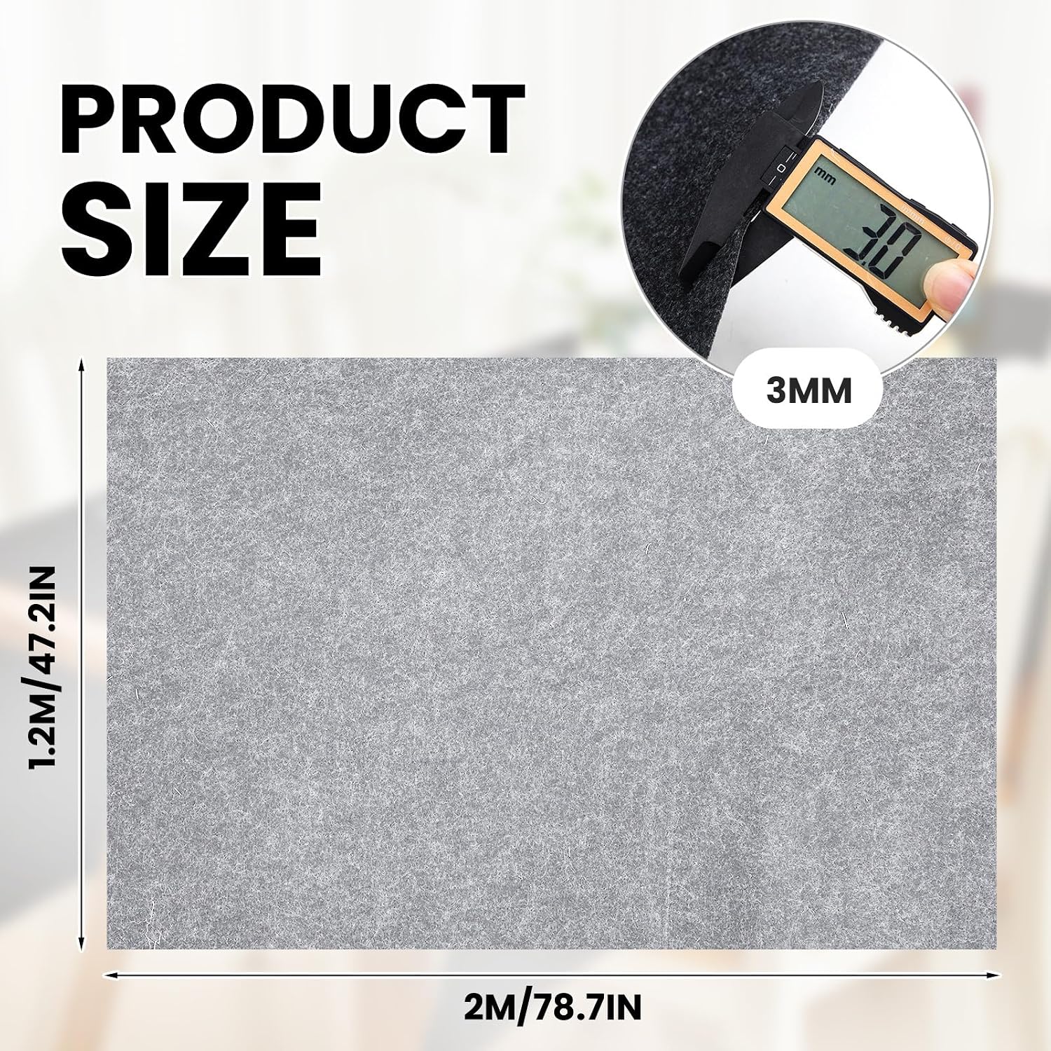 Nuanchu 78.7 x 47.2 Inch Light Gray Underfelt Carpet for Speaker Sub Box, RV, Boat, Marine, Auto, Truck, Car Trunk, Door Liner, Desk