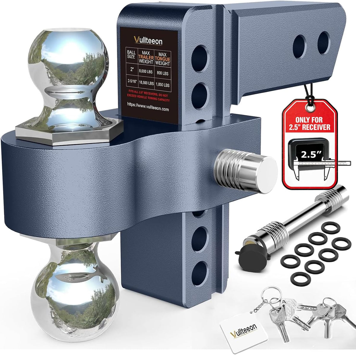 adjustable trailer hitch, 6in drop hitch (for 2.5, main product view