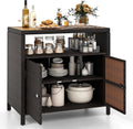 happygrill outdoor rattan storage cabinet, patio sideboard buffet, main product view