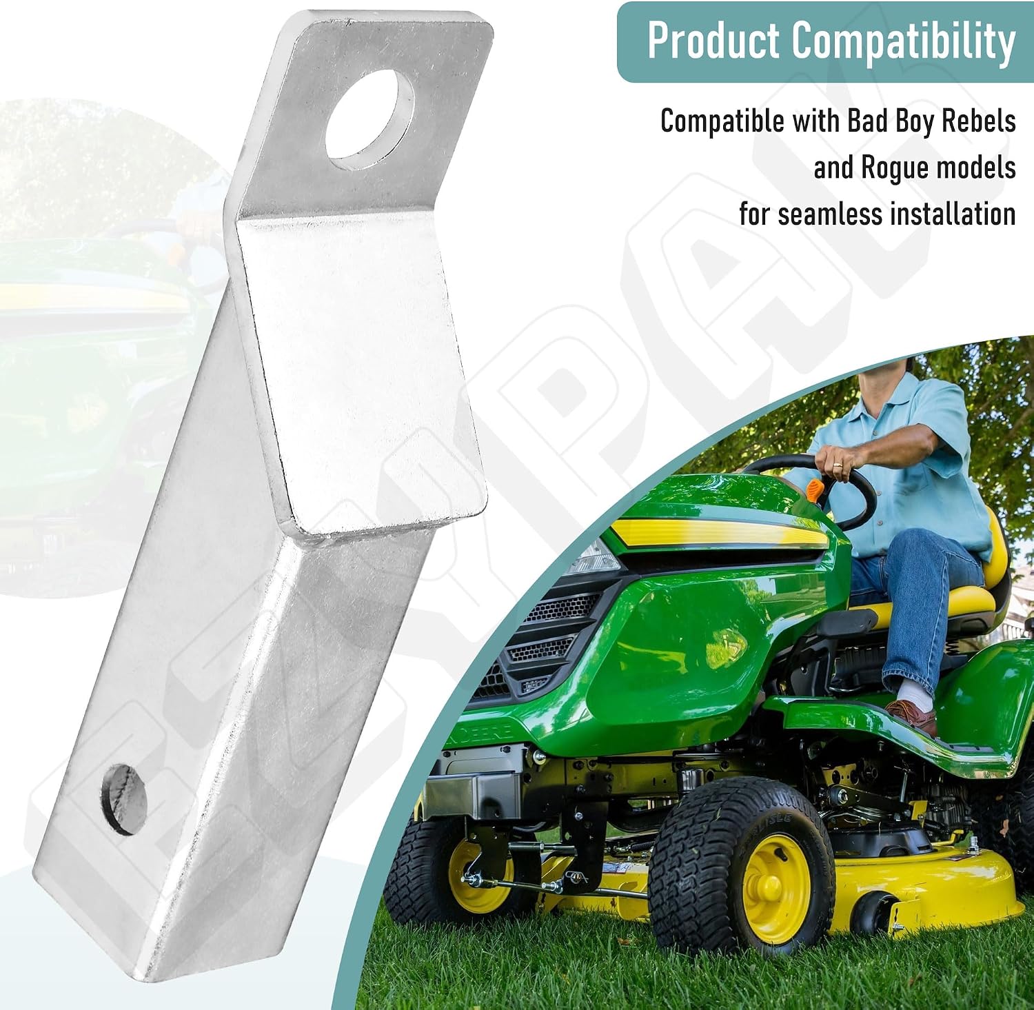 Heavy-Duty 093-1129-00 2" Rear Hitch Assembly Compatible with Bad Boy Mowers Rebel, Rogue & Renegade Models
