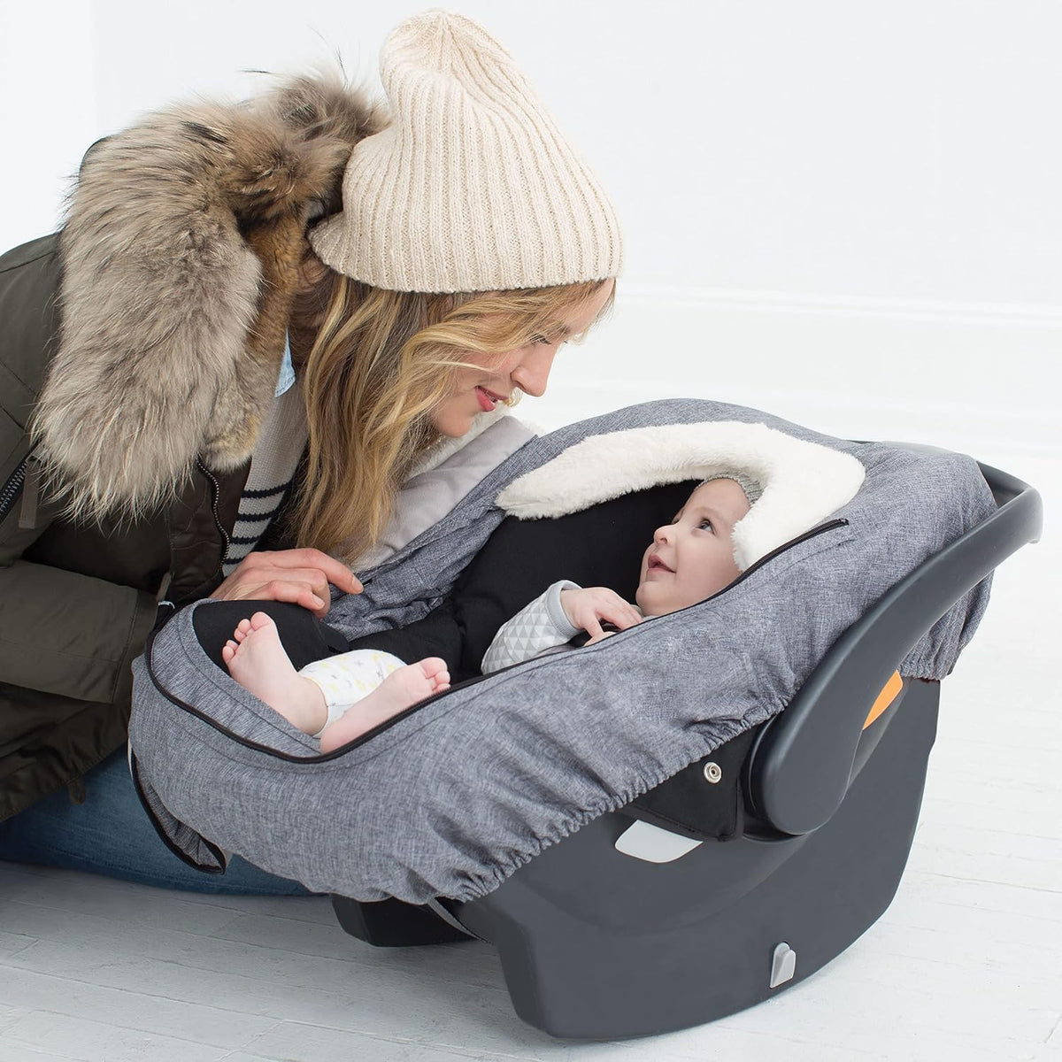 skip hop winter car seat cover, stroll & showing dimensions